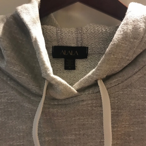 Alala metallic silver/gray cropped hoodie - Picture 2 of 4